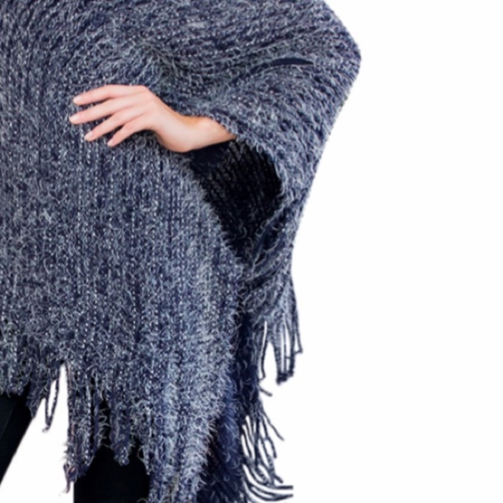 1 left❤️2 for $40❤️soft navy poncho - Picture 3 of 8